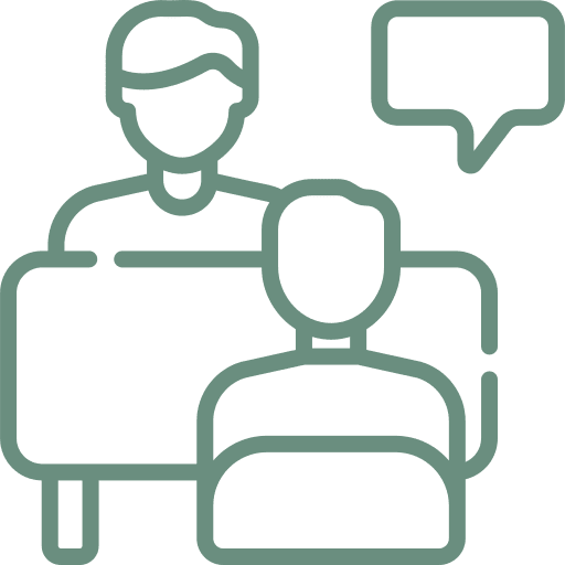 Two people having a conversation icon.